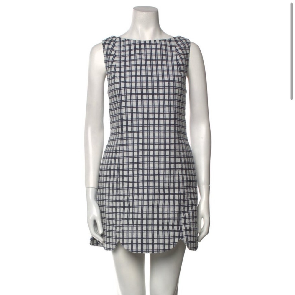 Blue and White Checkered Dress